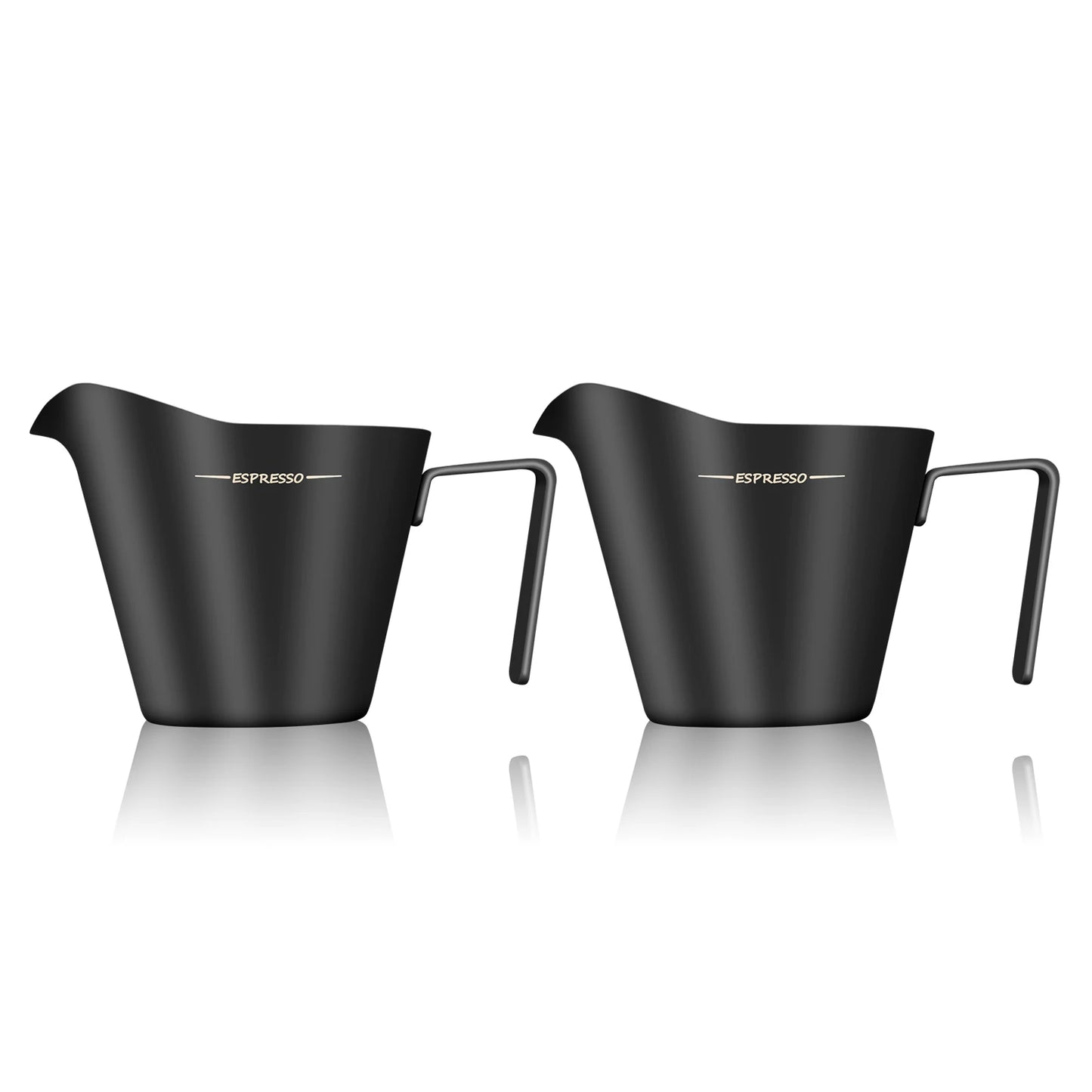 IKAPE-taza medidora de Espresso de acero inoxidable, tazas de salsa con asa para café, salsa de bistec, postres, negro