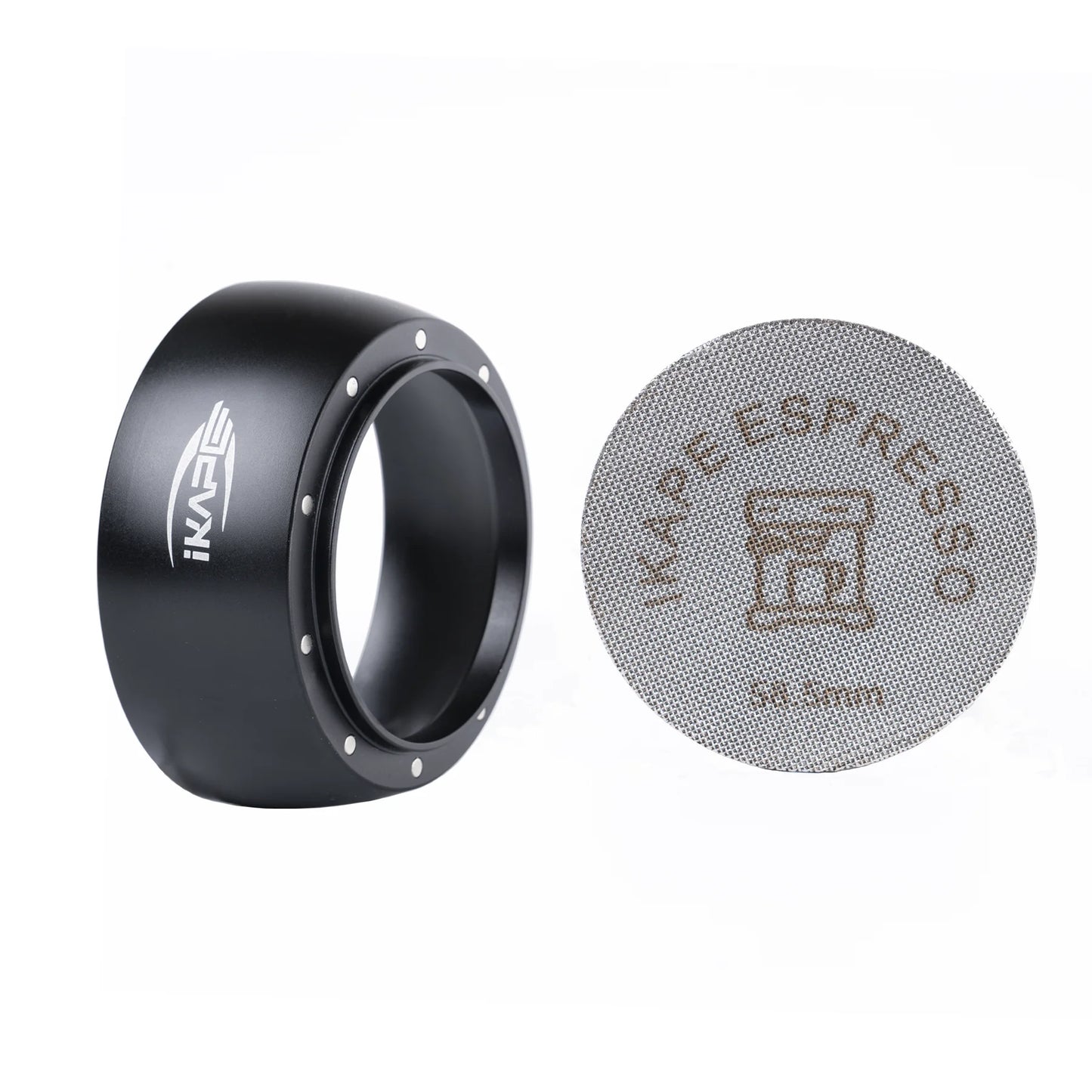 Set de Embudo Dosificador Magnético IKAPE – Anillo de Distribución y Puck Screen para Portafiltros Sin Fondo de 58mm con Imán de Alta Potencia