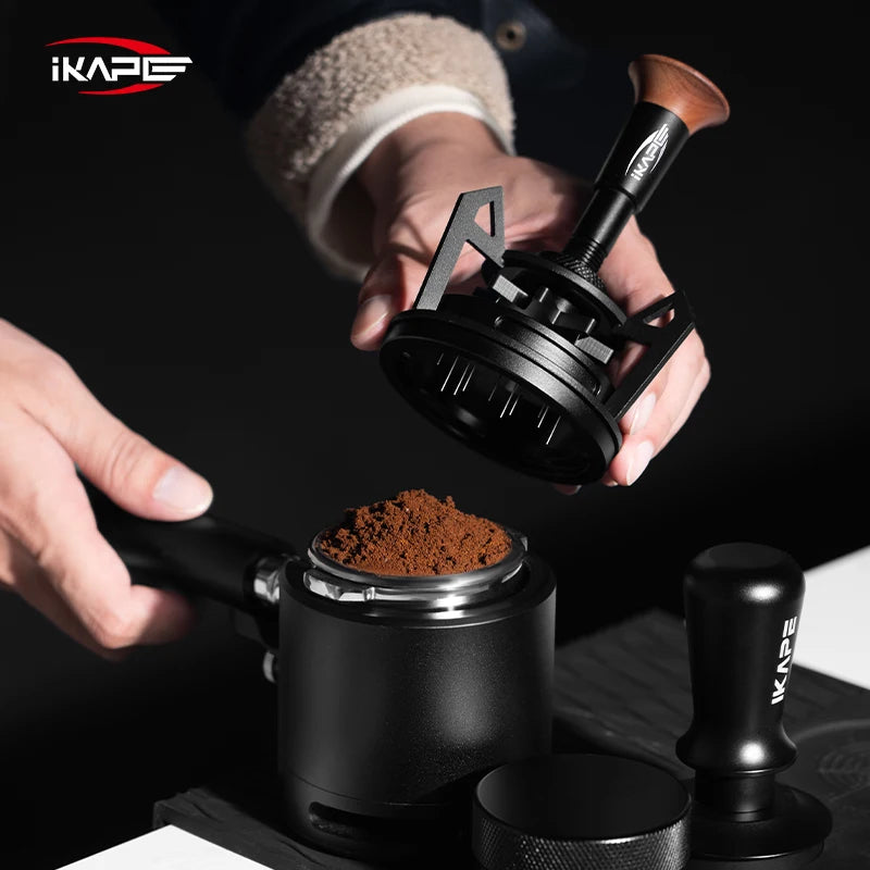 Herramienta WDT Rotativa IKAPE V3 para Espresso – Agitador de Café con 9 Agujas de 0,25 mm y Soporte, Distribuidor Profesional para Baristas