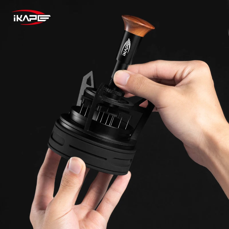 Herramienta WDT Rotativa IKAPE V3 para Espresso – Agitador de Café con 9 Agujas de 0,25 mm y Soporte, Distribuidor Profesional para Baristas