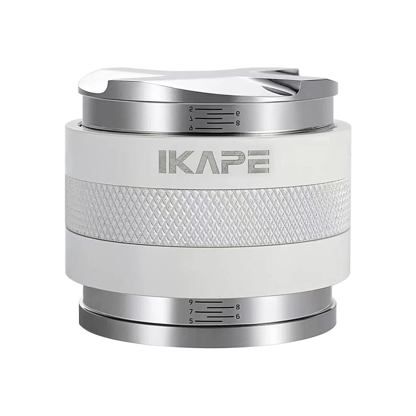 IKAPE Distribuidor y manipulación de café, herramienta distribuidora de café expreso de profundidad ajustable 2 en 1 apta para portafiltro sin fondo de 51/54/58 mm
