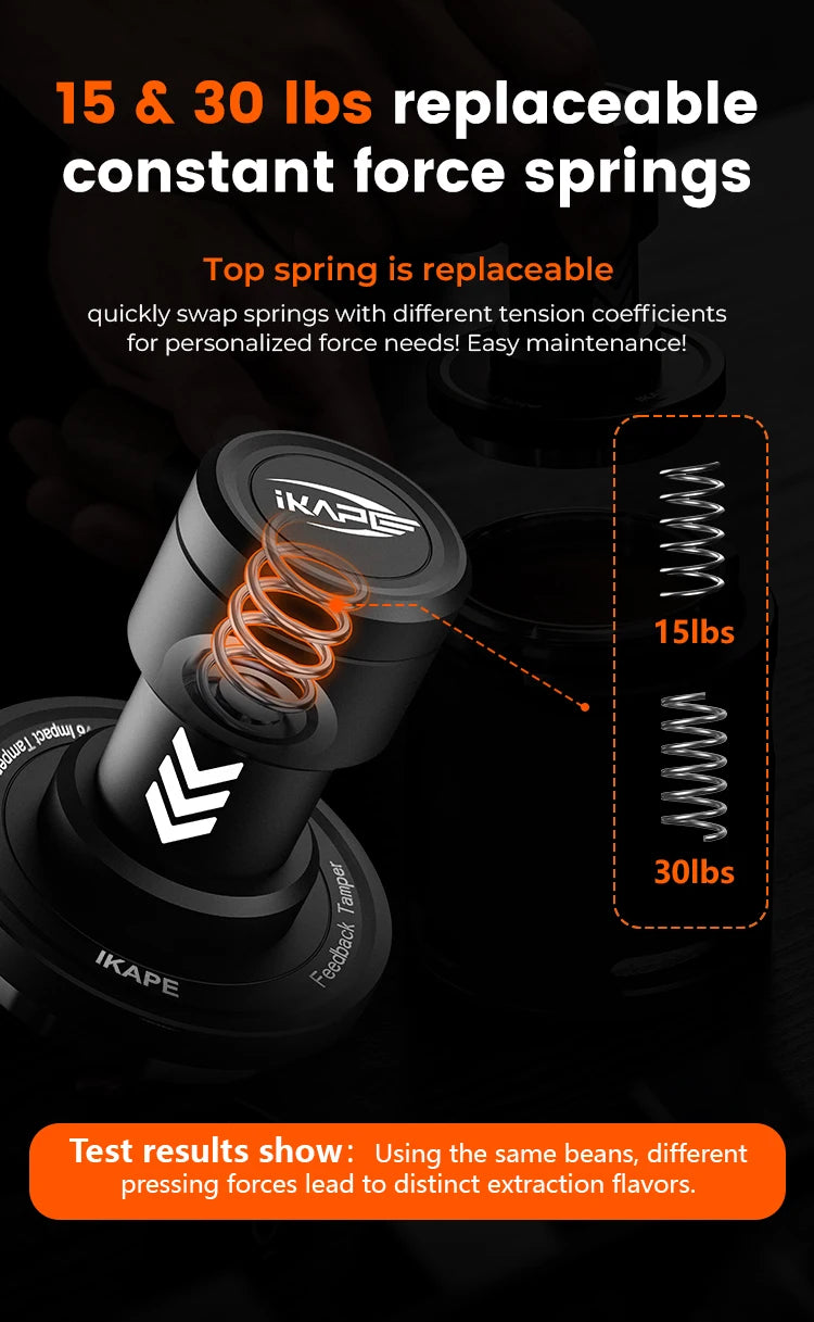 Tamper de Café IKAPE V6 51/54/58mm – Prensador con Presión Constante y Resorte Cargado para Baristas y Máquinas de Espresso