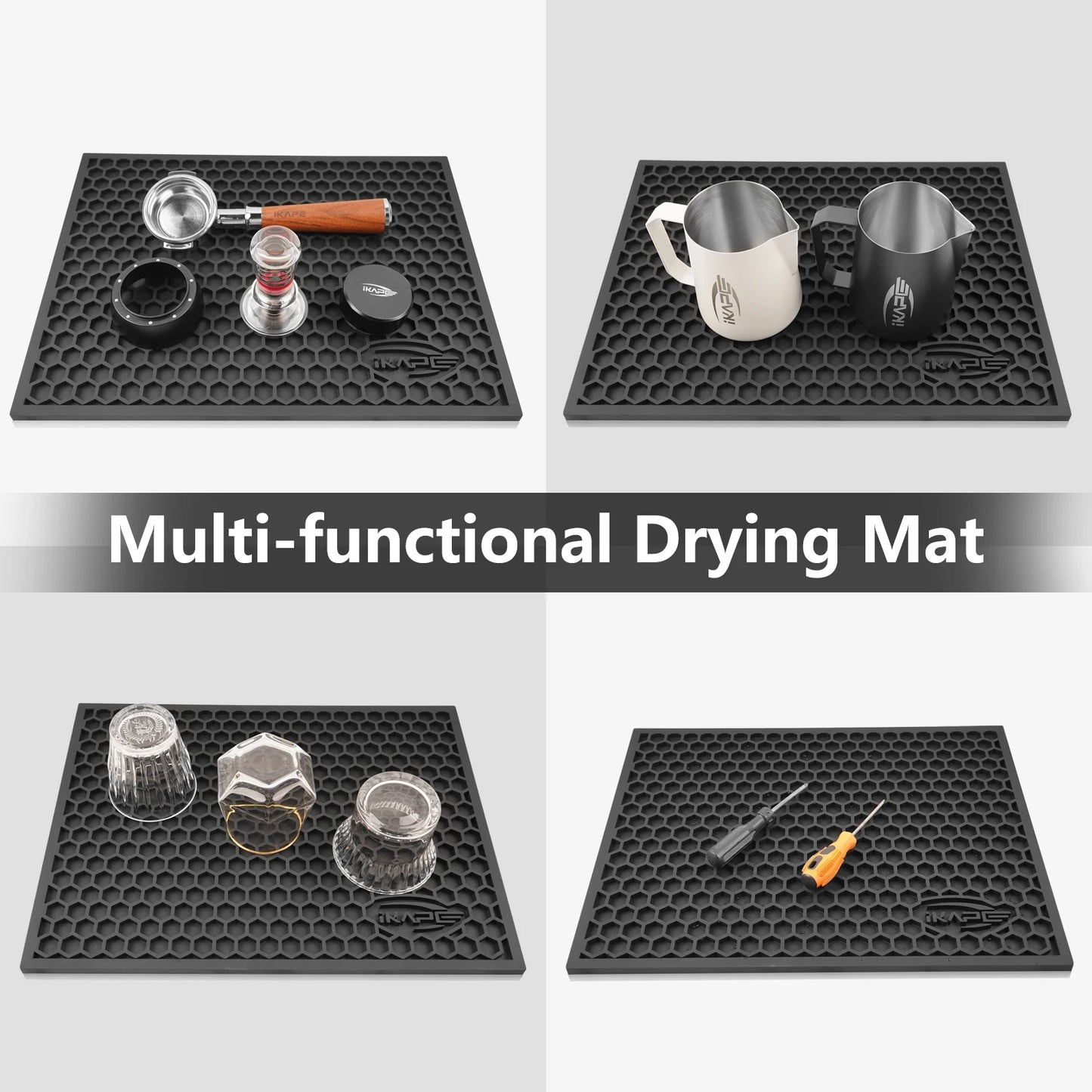 Alfombrilla de Secado IKAPE para Cafetera – Tapete Multifuncional con Filtro de Agua, Fácil de Limpiar y Duradero para Accesorios de Café y Té