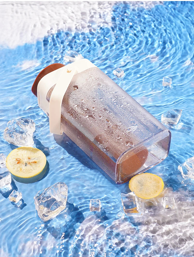 IKAPE 1L cafetera de preparación fría jugo té filtro hervidor de agua hogar, cafetera de diseño desmontable, botella de agua para acampar al aire libre