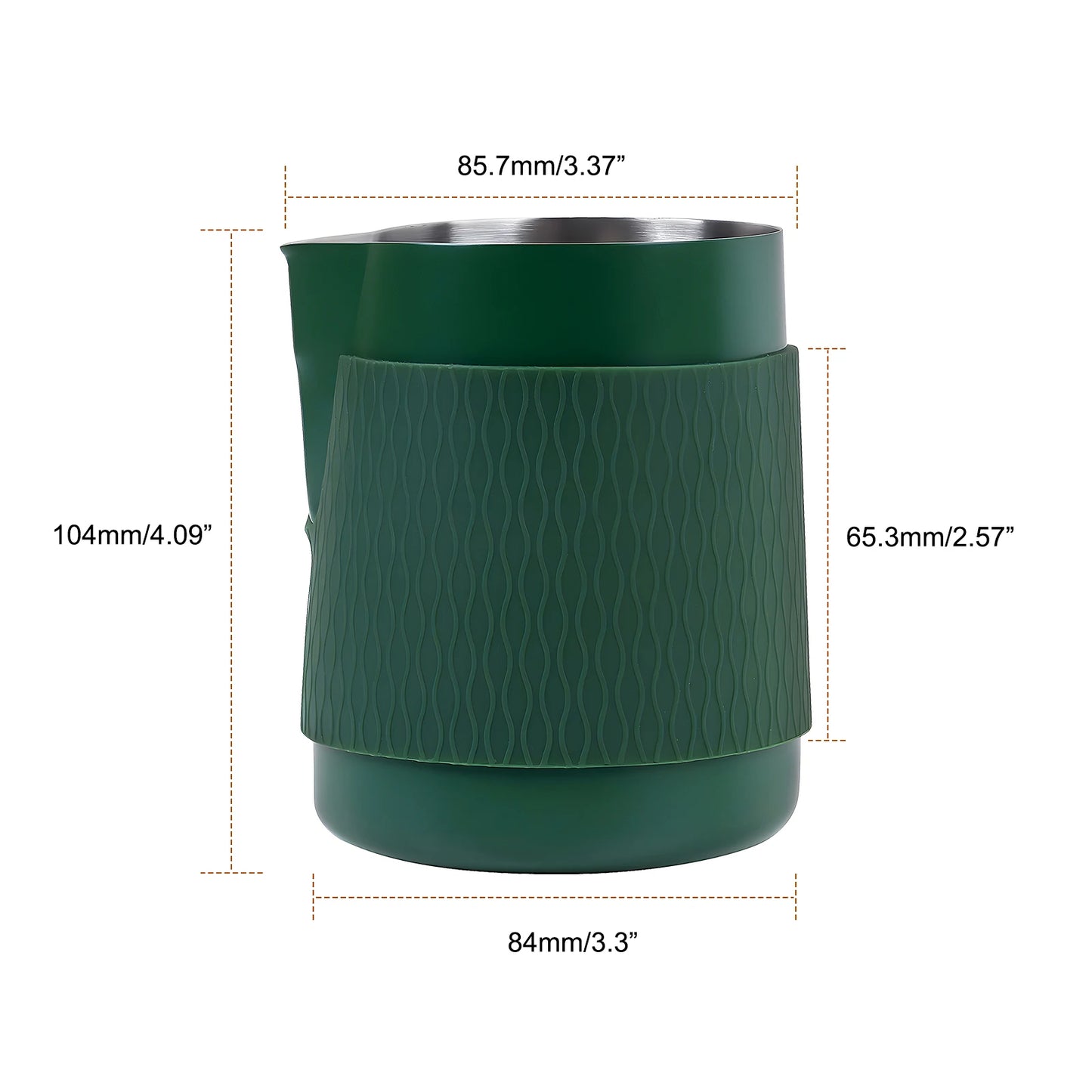 Pitcher de Leche para Espresso IKAPE V3 – Espumador de 500ml sin Mango con Caño Afilado para Vertido Preciso en Latte Art