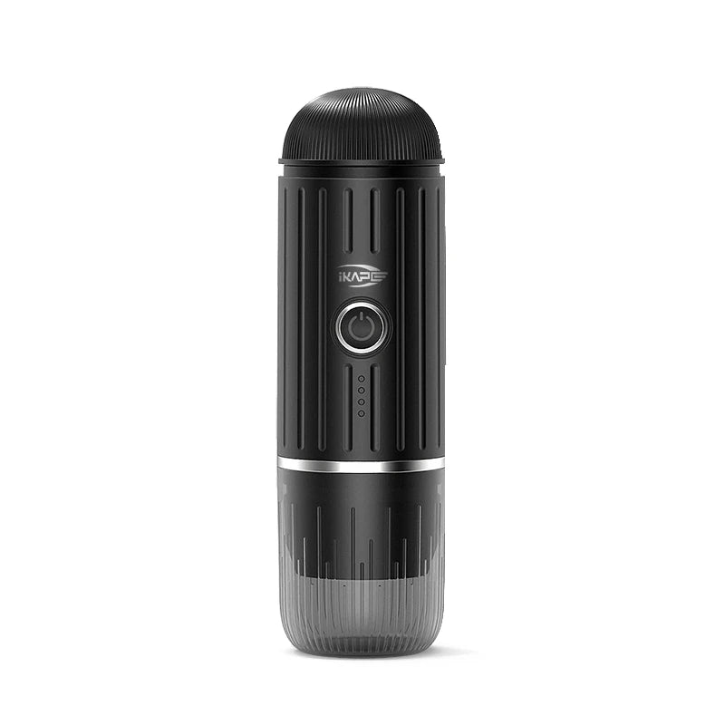 Cafetera Espresso Eléctrica Portátil IKAPE – Compatible con Cápsulas y Café Molido, Agua Caliente/Fría para Camping, Senderismo y Hogar
