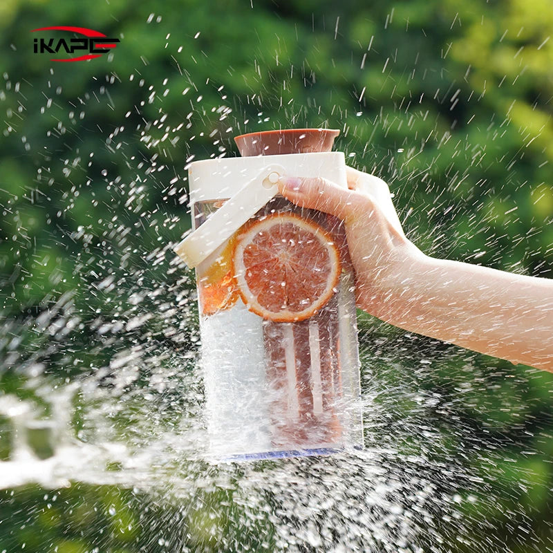 IKAPE 1L cafetera de preparación fría jugo té filtro hervidor de agua hogar, cafetera de diseño desmontable, botella de agua para acampar al aire libre