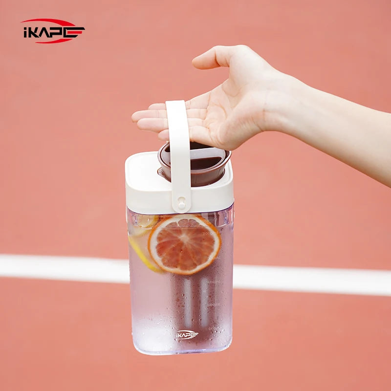 IKAPE 1L cafetera de preparación fría jugo té filtro hervidor de agua hogar, cafetera de diseño desmontable, botella de agua para acampar al aire libre