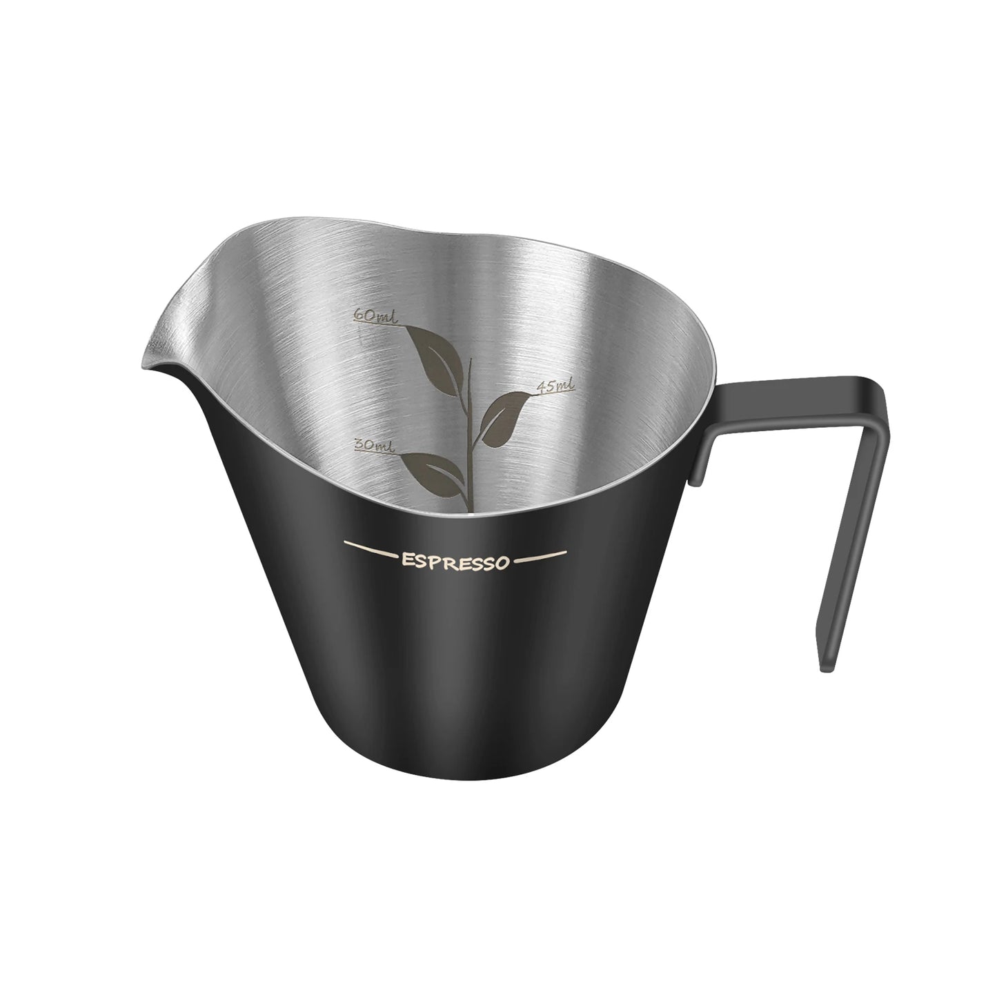IKAPE-taza medidora de Espresso de acero inoxidable, tazas de salsa con asa para café, salsa de bistec, postres, negro