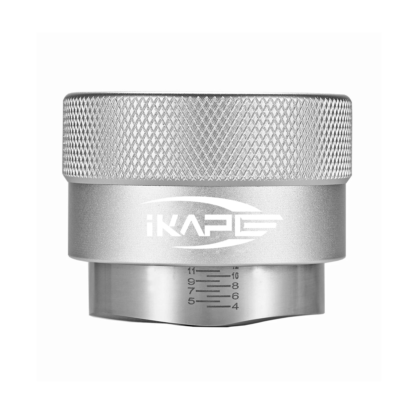Distribuidor de Café IKAPE por Gravedad – Compatible con Portafiltros Espresso de 49/51/54/58mm (Negro/Plateado)