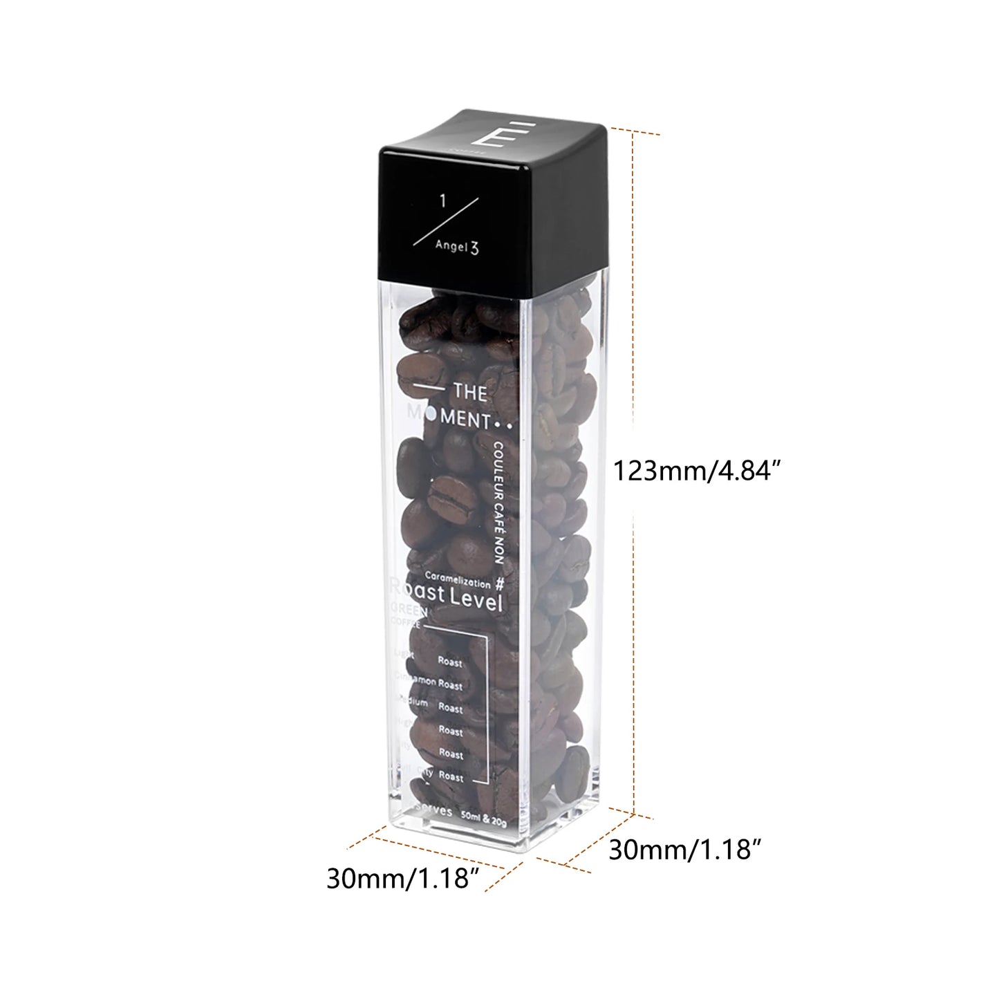 Tubo Dosificador de Café IKAPE – Set de 6 Tubos de Almacenamiento con Tolva para Granos de Café, Ideal para Medición y Organización
