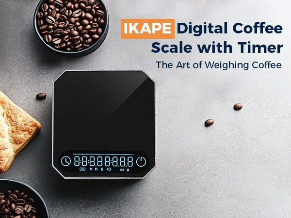 Balanza de Café Digital IKAPE Smart Palm V3 – Balanza Electrónica de Precisión 2 kg/0,1 g con Temporizador y Batería Recargable (Mini, Metal)