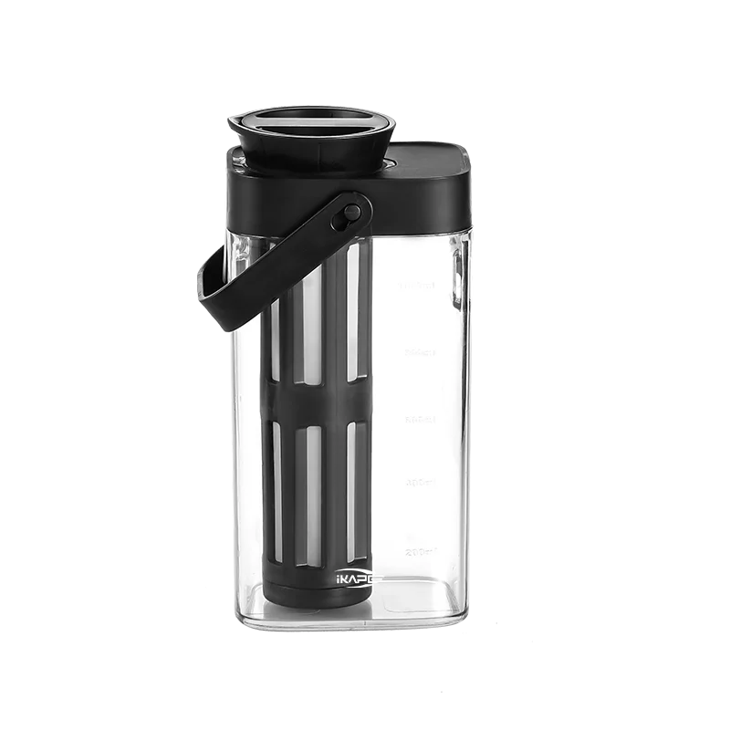IKAPE 1L cafetera de preparación fría jugo té filtro hervidor de agua hogar, cafetera de diseño desmontable, botella de agua para acampar al aire libre