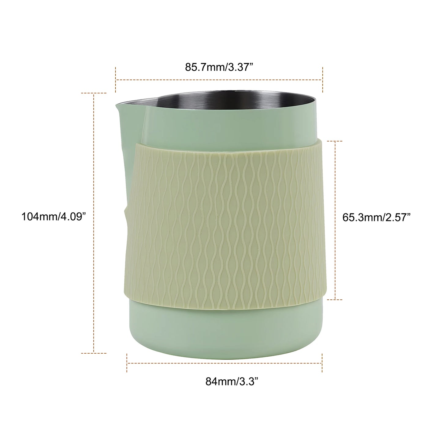 Pitcher de Leche para Espresso IKAPE V3 – Espumador de 500ml sin Mango con Caño Afilado para Vertido Preciso en Latte Art