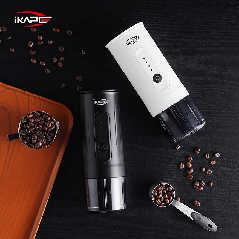 Máquina de Café Espresso Portátil IKAPE 2 en 1 – Compatible con Cápsulas y Café Molido, Extracción de Alta Presión para Viajes y Camping