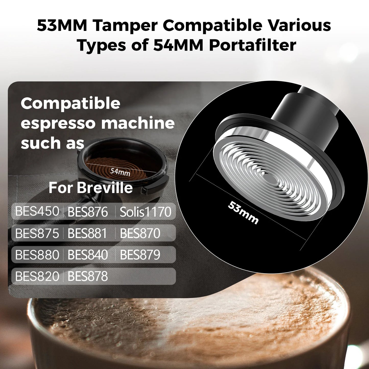 Tamper de Café IKAPE V5 – Prensador 51/54/58mm con Retroalimentación Sonora y Base de Acero Inoxidable con Resorte Calibrado para Baristas