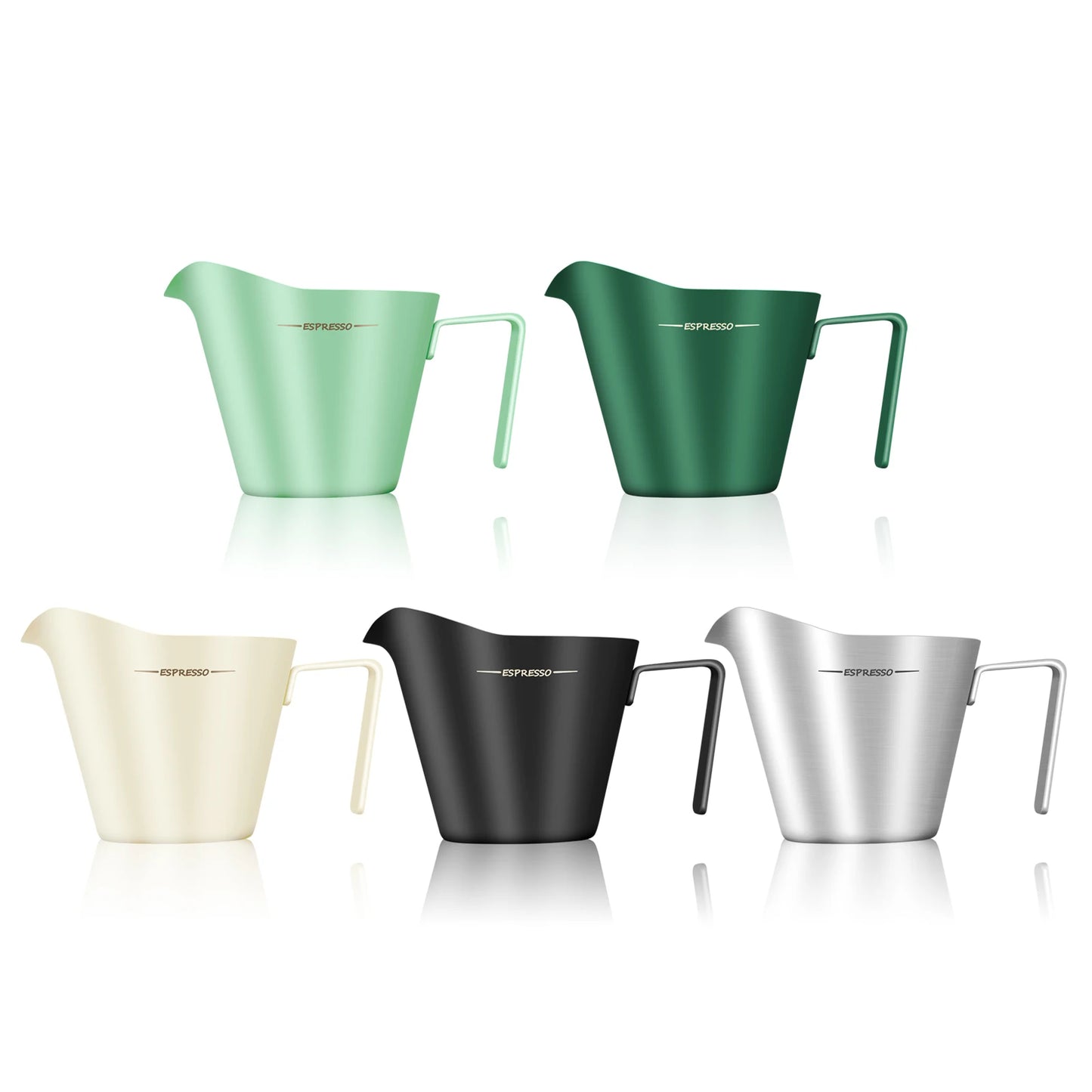 IKAPE-taza medidora de Espresso de acero inoxidable, tazas de salsa con asa para café, salsa de bistec, postres, negro