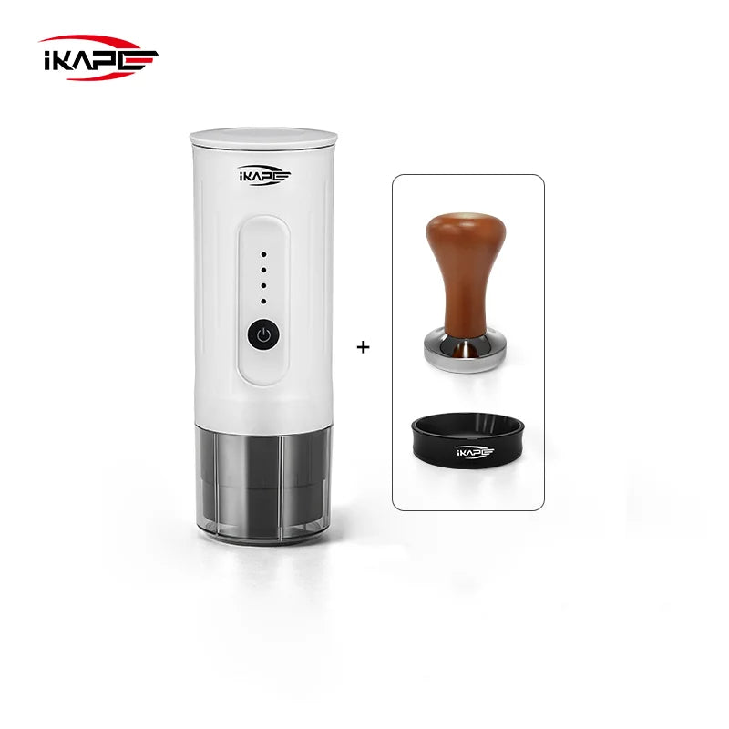 Máquina de Café Espresso Portátil IKAPE 2 en 1 – Compatible con Cápsulas y Café Molido, Extracción de Alta Presión para Viajes y Camping
