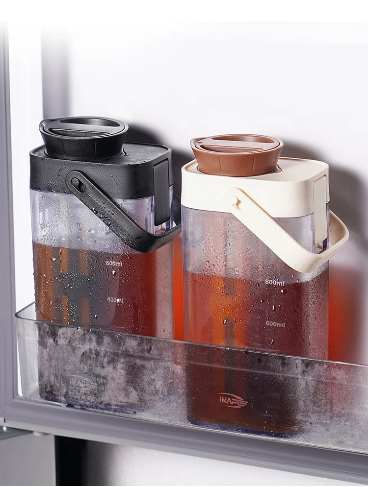 IKAPE 1L cafetera de preparación fría jugo té filtro hervidor de agua hogar, cafetera de diseño desmontable, botella de agua para acampar al aire libre