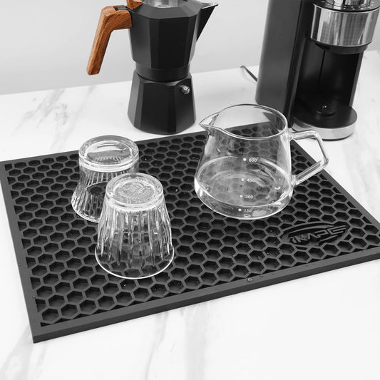 Alfombrilla de Secado IKAPE para Cafetera – Tapete Multifuncional con Filtro de Agua, Fácil de Limpiar y Duradero para Accesorios de Café y Té