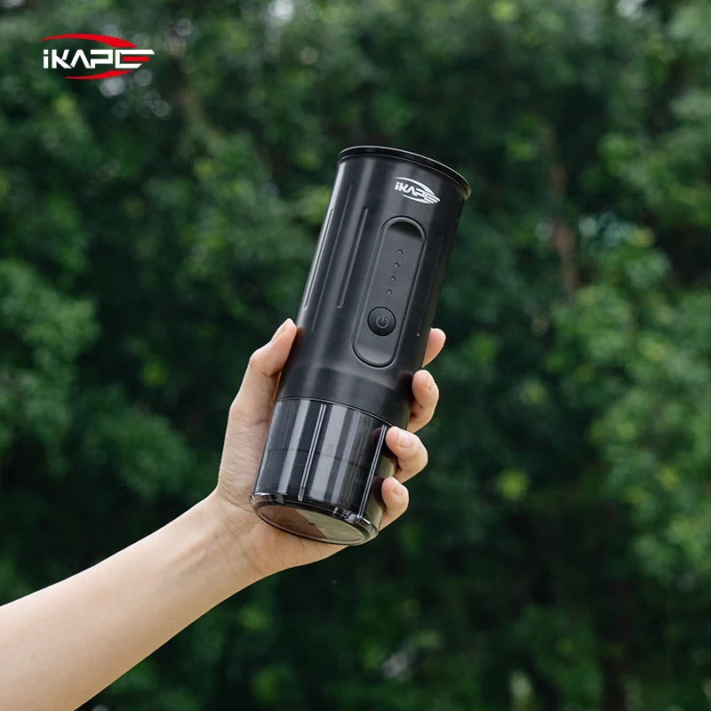 Máquina de Café Espresso Portátil IKAPE 2 en 1 – Compatible con Cápsulas y Café Molido, Extracción de Alta Presión para Viajes y Camping