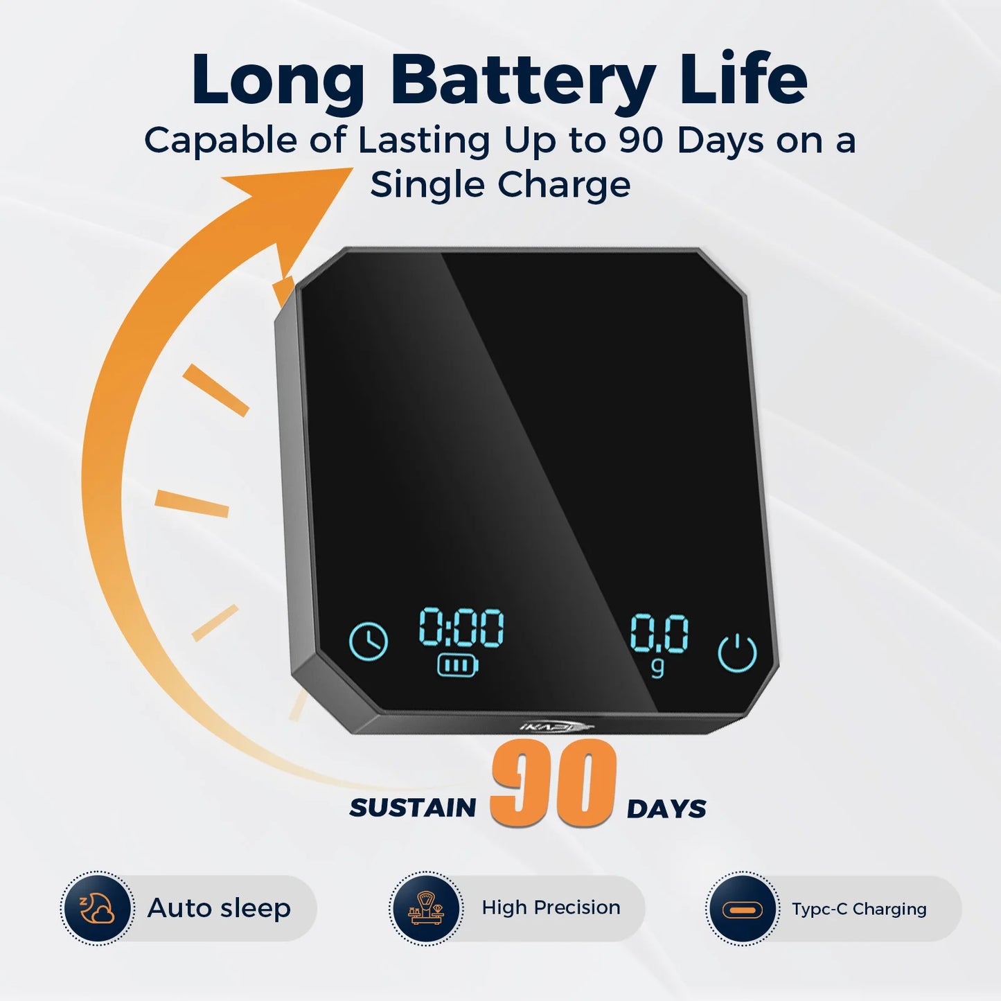 Balanza de Café Digital IKAPE Smart Palm V3 – Balanza Electrónica de Precisión 2 kg/0,1 g con Temporizador y Batería Recargable (Mini, Metal)