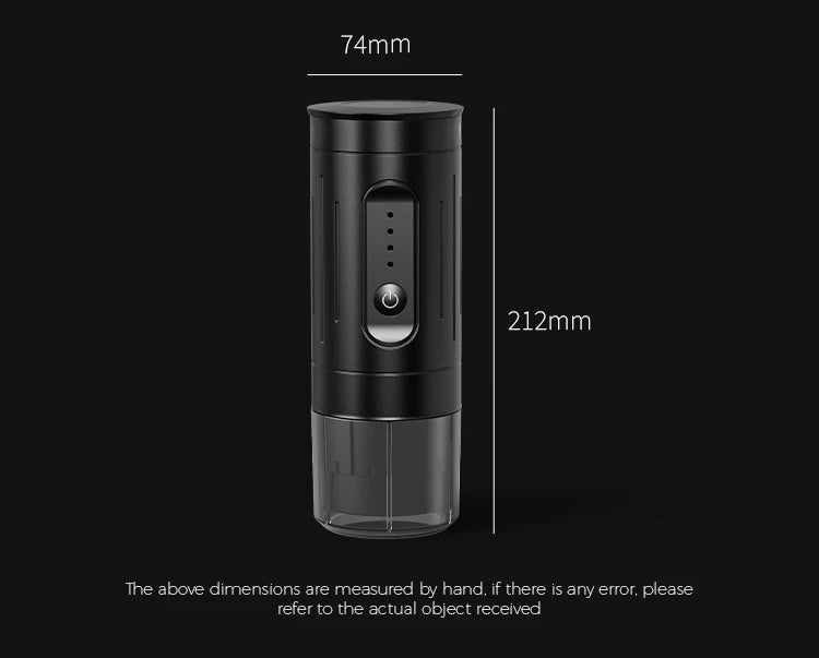 Máquina de Café Espresso Portátil IKAPE 2 en 1 – Compatible con Cápsulas y Café Molido, Extracción de Alta Presión para Viajes y Camping