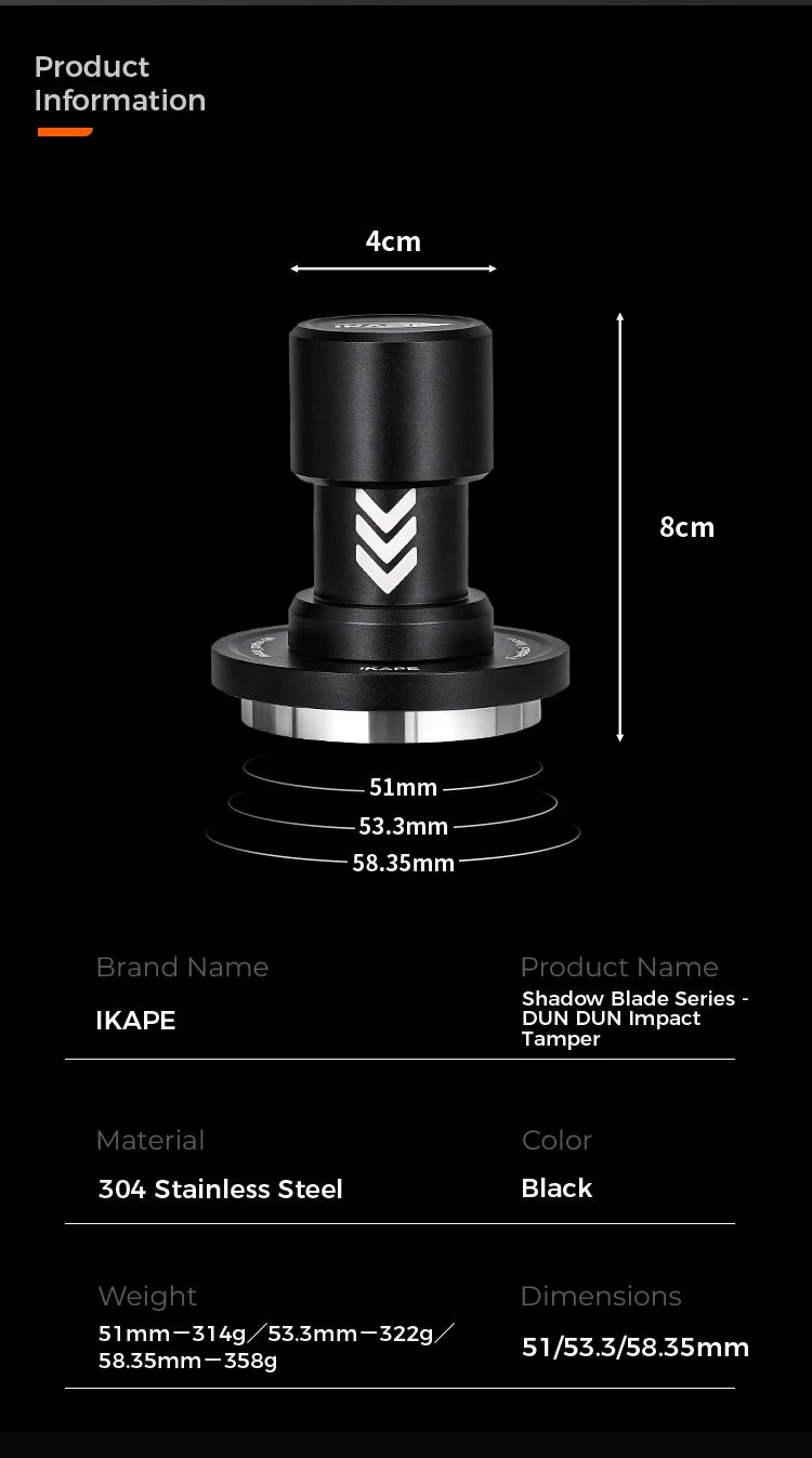 Tamper de Café IKAPE V6 51/54/58mm – Prensador con Presión Constante y Resorte Cargado para Baristas y Máquinas de Espresso