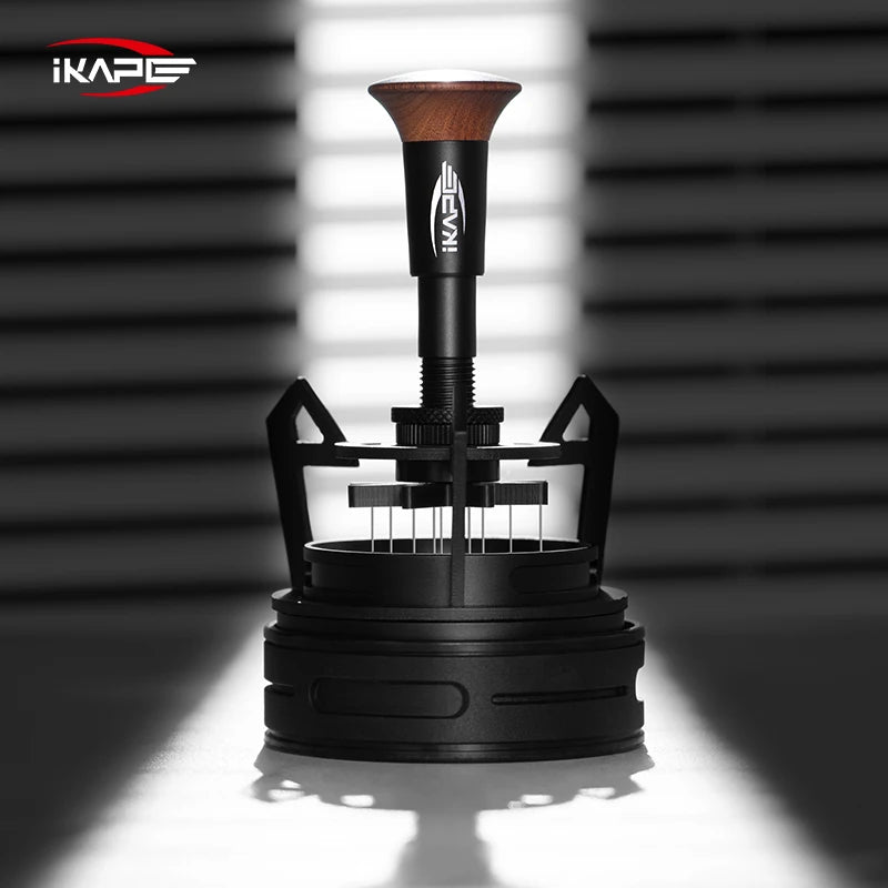 Herramienta WDT Rotativa IKAPE V3 para Espresso – Agitador de Café con 9 Agujas de 0,25 mm y Soporte, Distribuidor Profesional para Baristas