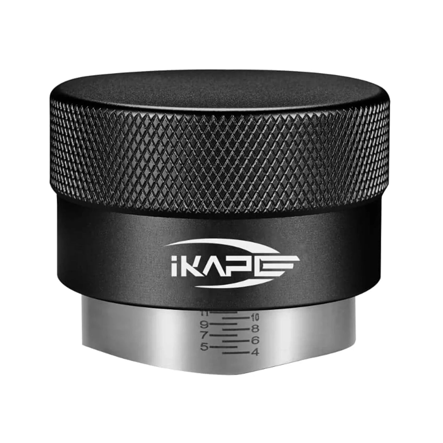 Distribuidor de Café IKAPE por Gravedad – Compatible con Portafiltros Espresso de 49/51/54/58mm (Negro/Plateado)