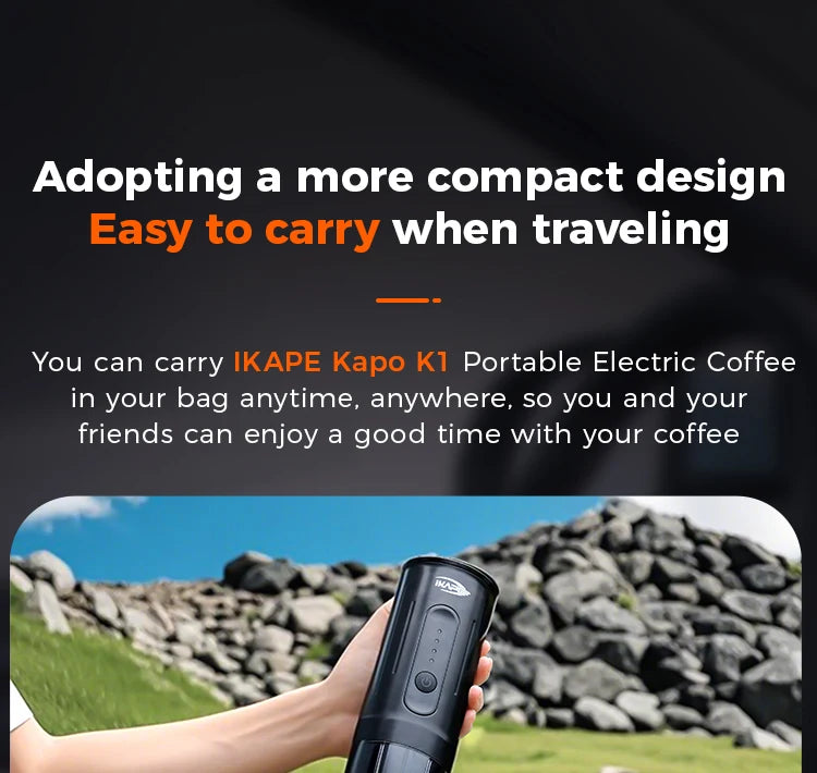 Máquina de Café Espresso Portátil IKAPE 2 en 1 – Compatible con Cápsulas y Café Molido, Extracción de Alta Presión para Viajes y Camping