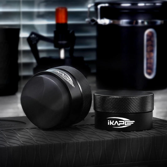 Distribuidor de Café Espresso IKAPE 51/54/58mm – Distribuidor por Gravedad con Base PVD de Titanio para Portafiltros Universales