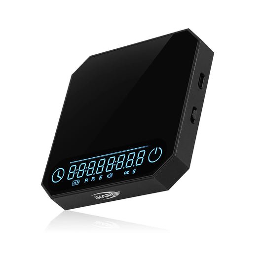 Balanza de Café Digital IKAPE Smart Palm V3 – Balanza Electrónica de Precisión 2 kg/0,1 g con Temporizador y Batería Recargable (Mini, Metal)
