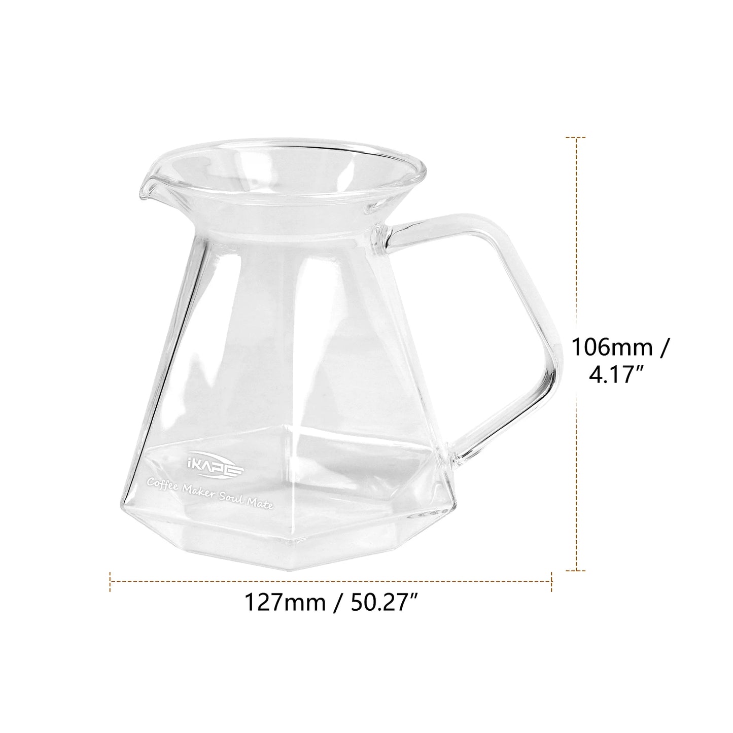 IKAPE-gotero de café V01 de 60 °, 1-2 tazas, vierta sobre la cafetera, taza de filtro de café reutilizable, accesorios de elaboración lenta para el hogar