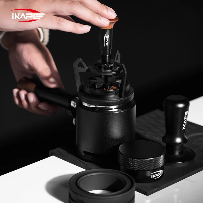 Herramienta WDT Rotativa IKAPE V3 para Espresso – Agitador de Café con 9 Agujas de 0,25 mm y Soporte, Distribuidor Profesional para Baristas